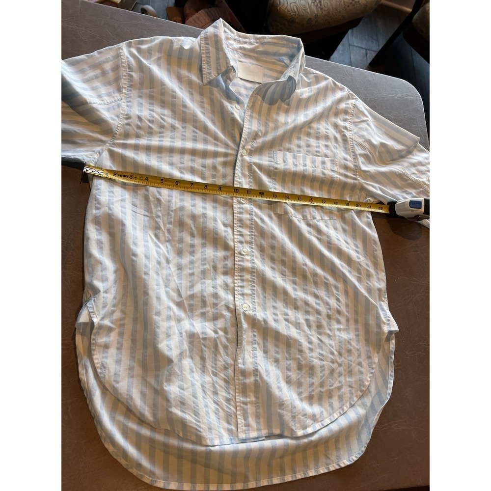 Citizens Of Humanity Women's Button Up Shirt Medium Blue And White Striped - Picture 4 of 10
